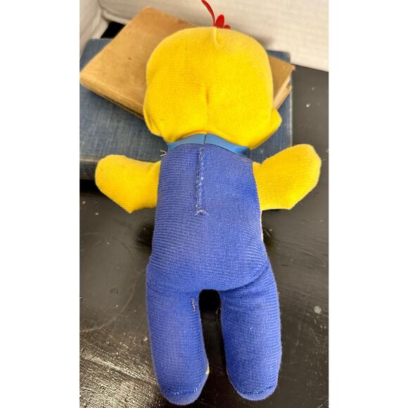 Vintage 11" Chicken Plush Fiesta Concessions Rooster Striped Shirt Blue Pants - Picture 4 of 5